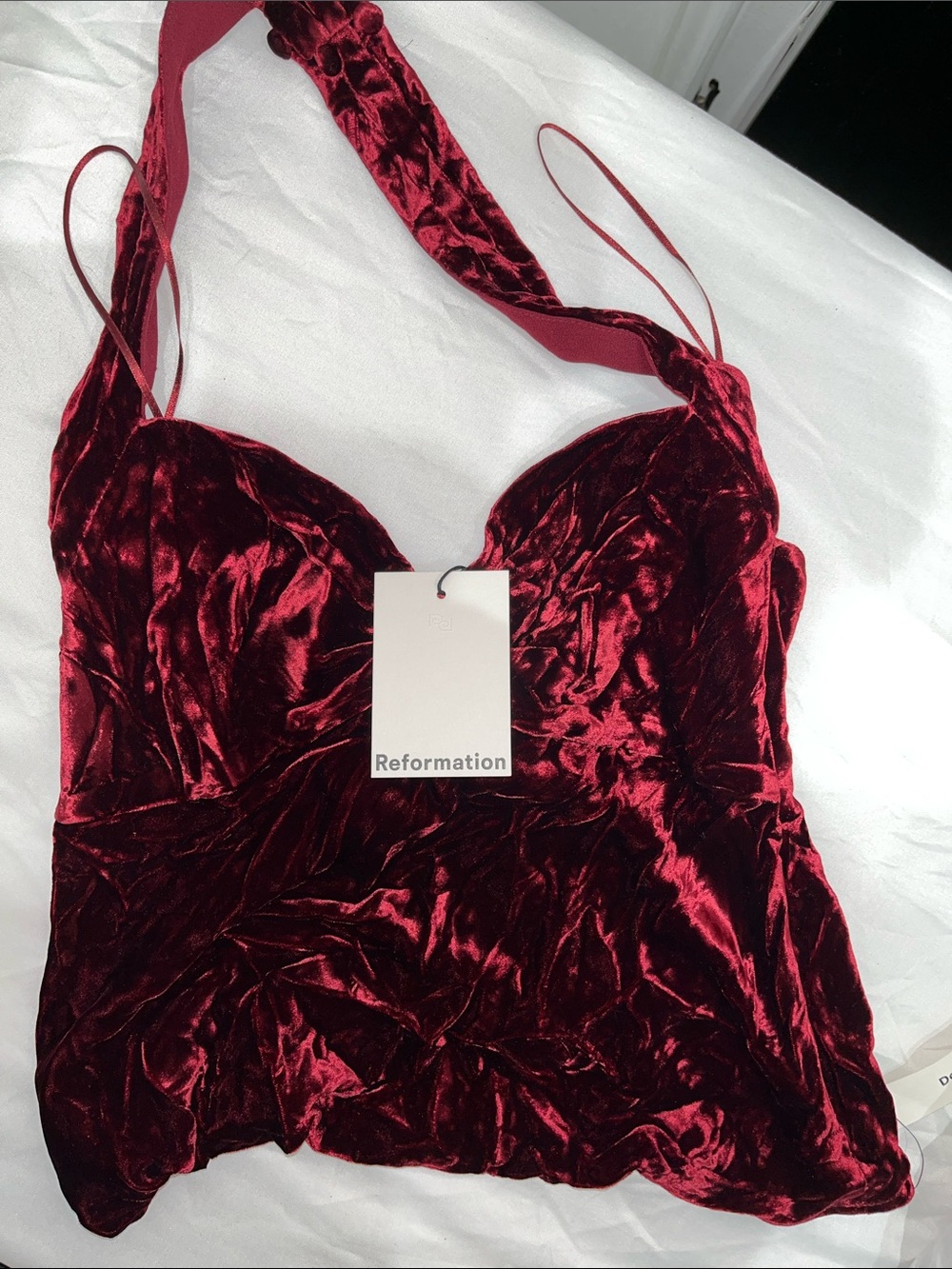 Reformation Lola Velvet Top
